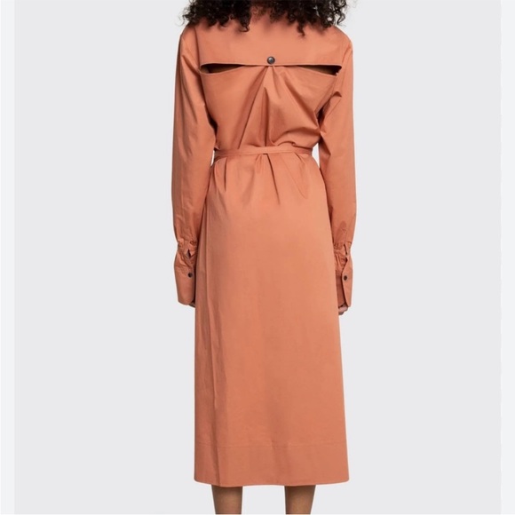 NEW A.L.C Calvin Wrap Dress In Dark Firenze size 2 cotton women’s designer - Picture 2 of 9